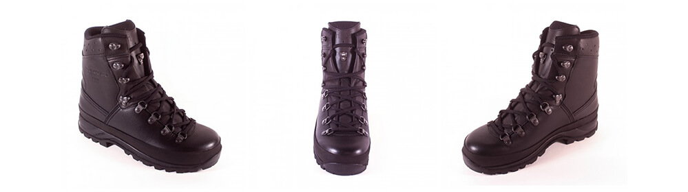 LOWA Patrol Boots In Black From 3 Angles 
